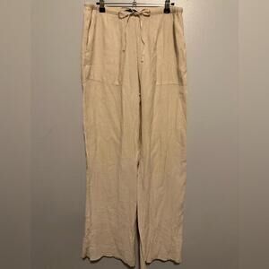 Zara | High-rise | Cream | Wide Leg | Natural Waist | Pant | Size Medium